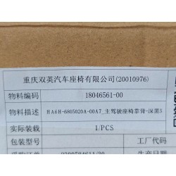 Dossier de siège conducteur - noir 5 - BYD - 18046561-00