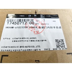 Poignée intérieure de porte avant droite - Gris mat - BYD - 17450712-00