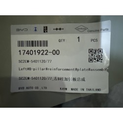 Plaque de renforcement du montant B gauche - BYD - 17401922-00