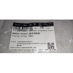 Étiquette d'attelage de remorque - BYD - 17289061-00