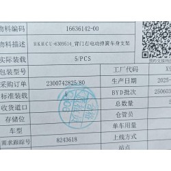 Support inférieur de vérin électrique droit de couvercle de coffre - BYD - 16636142-00