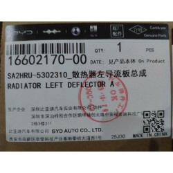 Déflecteur gauche de radiateur - BYD - 16602170-00