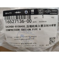 Conduite d'aspiration et conduite de réfrigération compresseur - BYD - 16527136-00