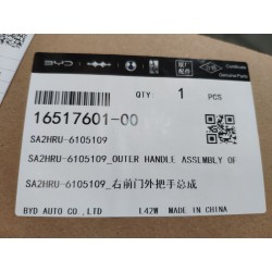 Poignée extérieure de porte avant droite - BYD - 16517601-00