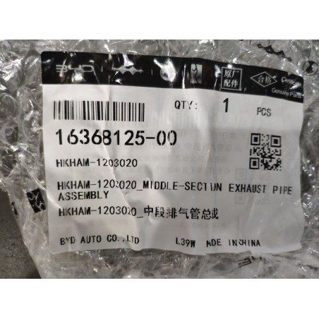Tronçon intermédiaire de ligne d'échappement - BYD - 16368125-00