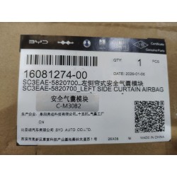 Module d'airbag rideau latéral gauche - BYD - 16081274-00