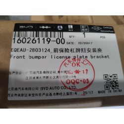 Support de plaque d'immatriculation de pare-chocs avant - BYD - 16026119-00