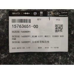 Coussinet NVH d'enjoliveur de roue arrière gauche - BYD - 15763651-00