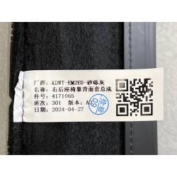 Housse du dossier du siège arrière droit - Gris - BYD - 15727894-00