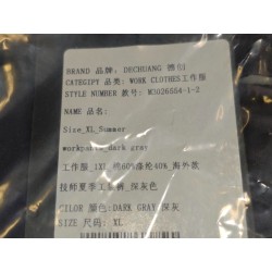 Vêtements de travail - 1XL - 60% coton et 40% polyester - Pantalon pour technicien de style étranger pour l'été - Gris foncé - B