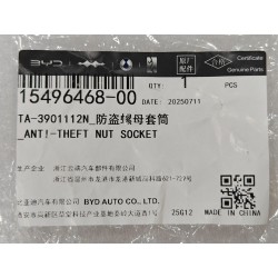 Écrou antivol avec douille - BYD - 15496468-00