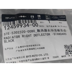 Déflecteur droit de radiateur - Noir standard - BYD - 12459934-00