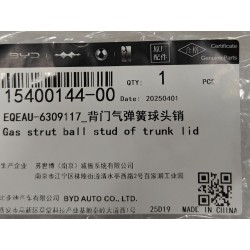 Rotule de vérin à gaz de hayon - BYD - 15400144-00