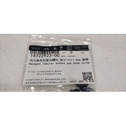 Vis à tête cylindrique large à empreinte Torx - M6 × 14 × 1,0 mm - Acier carbone - Alliage zinc-nickel-1000H - 8.8 - BYD - 14722