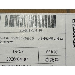Appui-tête latéral de siège deuxième rangée - Gris HCQ - BYD - 20461274-00