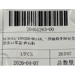 Couvercle de sortie de ceinture de sécurité centrale de siège 2e rang-Marron ZA6 - BYD - 20461263-00