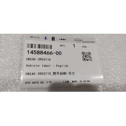 Étiquette du véhicule - English - BYD - 14588466-00