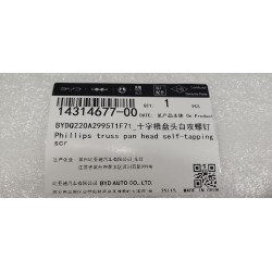 Vis à tête cylindrique bombée à empreinte Phillips autoforeuse - BYD - 14314677-00