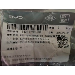 Plaque de base de fixation du frein arrière - BYD - 14261799-00