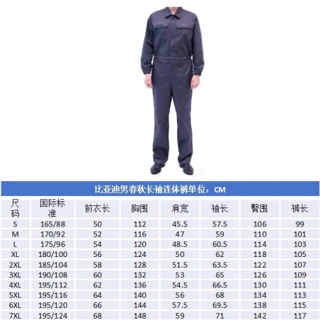 Vêtements de travail - XXXXXL - 60% coton et 40% polyester - Salopettes de style étranger pour le printemps et l'automne - Gris 