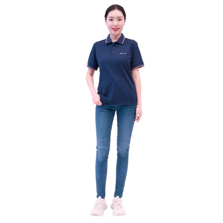 Vêtements de travail - S - 90% nylon et 10% élasthanne - Polo à manches courtes pour femmes de style étranger - Couleur foncée -