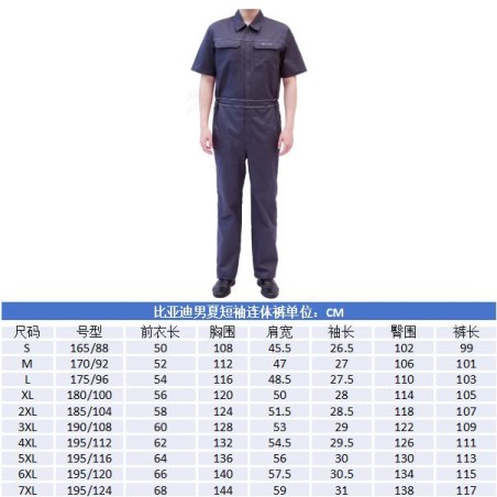 Vêtements de travail - XXXXL - 60% coton et 40% polyester - Salopettes de style étranger pour l'été - Gris foncé - BYD - 1412561
