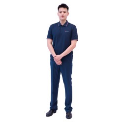Vêtements de travail - S - 90% nylon et 10% élasthanne - Polo à manches courtes pour hommes de style étranger - Couleur foncée -