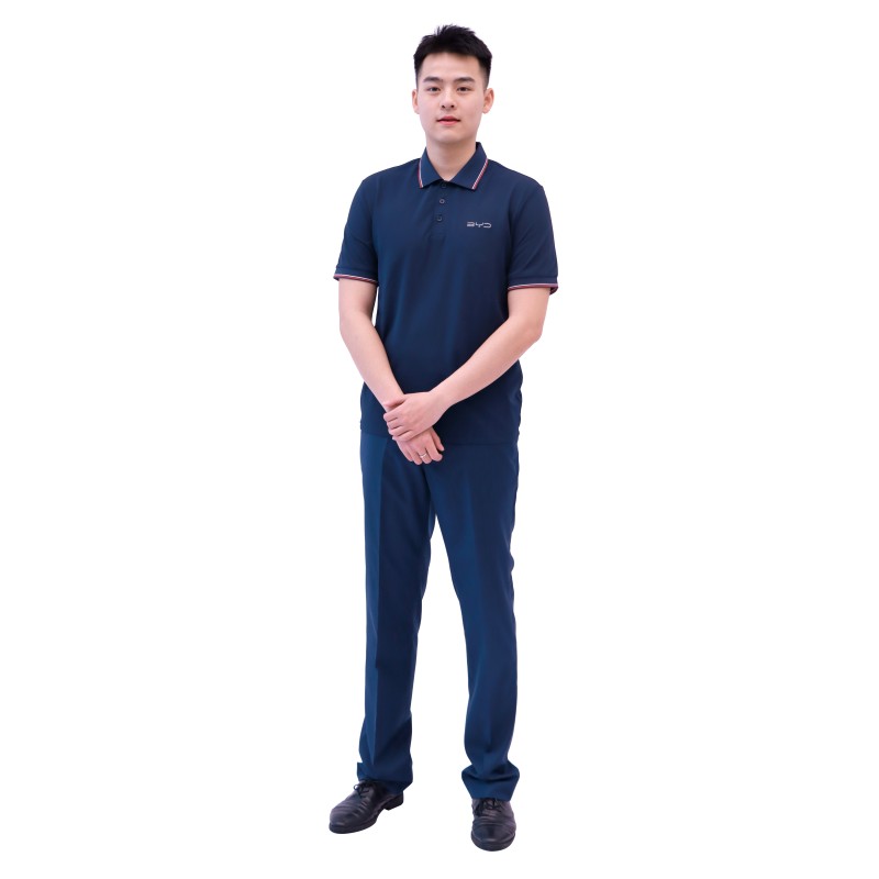 Vêtements de travail - S - 90% nylon et 10% élasthanne - Polo à manches courtes pour hommes de style étranger - Couleur foncée -