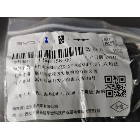 Boulon à bride hexagonale - BYD - 13946158-00