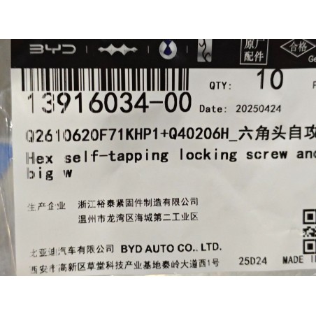 Vis autotaraudeuse - BYD - 13916034-00