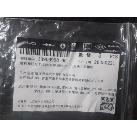 Boulon à bride hexagonale - BYD - 13909998-00