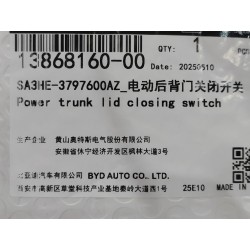 Interrupteur de fermeture électrique du couvercle du coffre - BYD - 13868160-00
