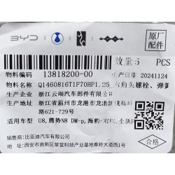 Boulon six pans - BYD - 13818200-00