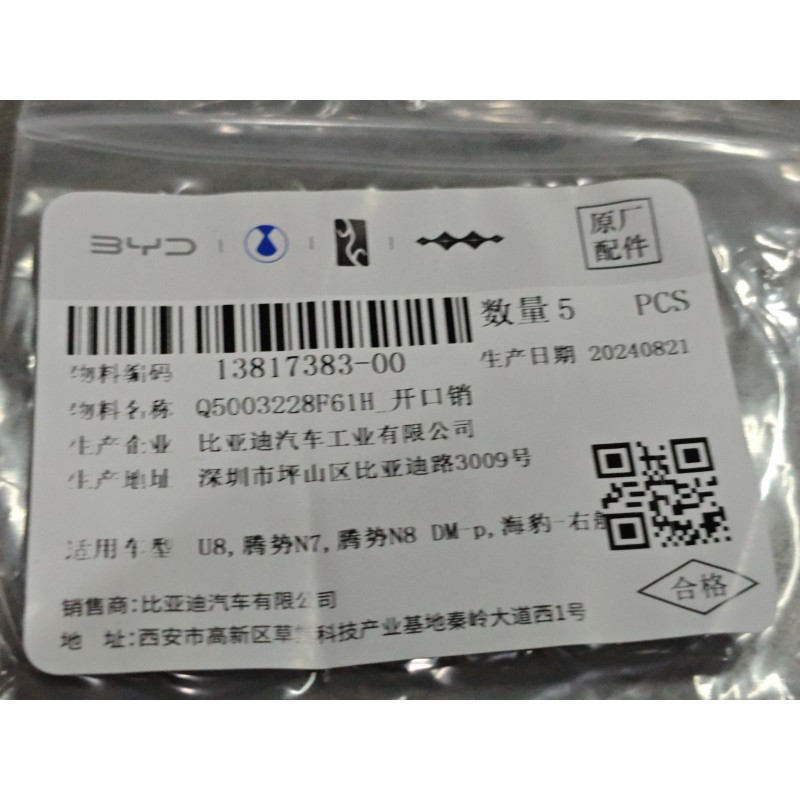 Goupille fendue - BYD - 13817383-00