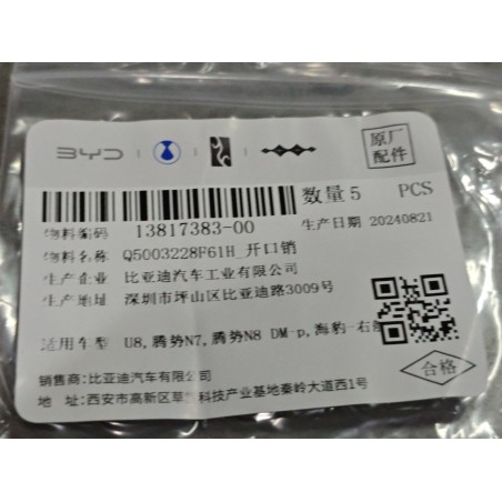 Goupille fendue - BYD - 13817383-00