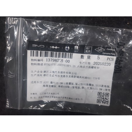 Boulon à bride hexagonale - BYD - 13798258-00