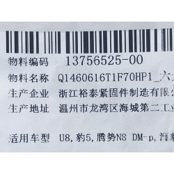 Boulon six pans - BYD - 13756525-00