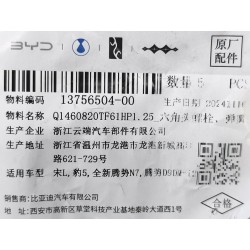Boulon six pans - BYD - 13756504-00