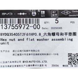 Écrou hexagonal - BYD - 13755972-00