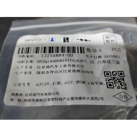 Boulon à bride hexagonale - BYD - 13755884-00