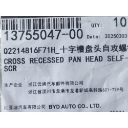 Vis autotaraudeuse - BYD - 13755047-00