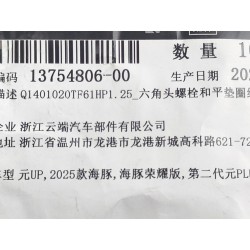Boulon six pans - BYD - 13754806-00