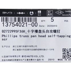 Vis autotaraudeuse - BYD - 13754021-00