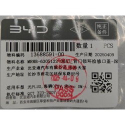 Couvercle d'accès à l'anneau de verrouillage du couvercle du coffre - Noir foncé 5 - BYD - 13688591-00