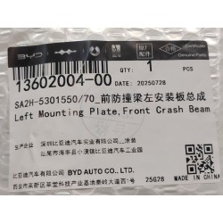 Plaque de Montage Gauche, Poutre Anticollision Avant - BYD - 13602004-00