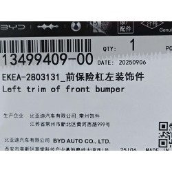 Garniture gauche du pare-chocs avant - BYD - 13499409-00