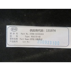 Isolation thermique supérieure du compartiment avant - BYD - 12778561-00