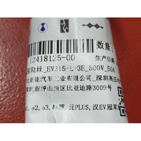 Fusible - EV315-L-3E - 500 V - 50 A - BYD - 12418125-00