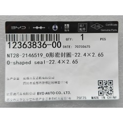 Joint torique 22,4×2,65 - BYD - 12363836-00