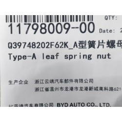 Écrou de ressort à lames de type A - BYD - 11798009-00